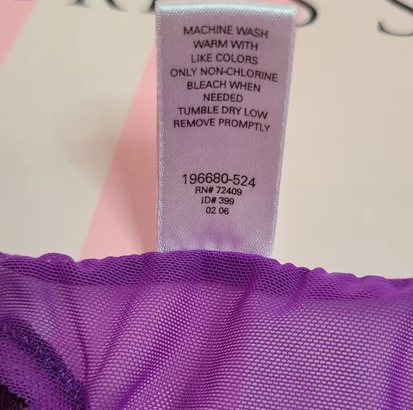 Rare VTG VS Very Sexy Double Strap Mesh String Bikini Panty Size M Purple - Picture 6 of 6